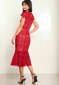 Lipsy CAP SLEEVE PEPLUM REGULAR FIT - Vardagsklänning - red