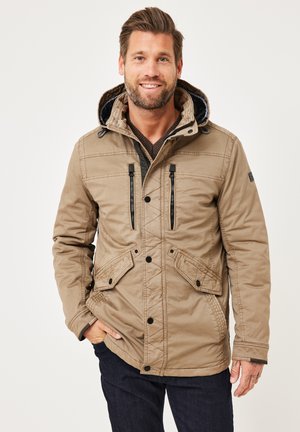 MIT ABNEHMBARER KAPUZE  - Wintermantel - dk. beige