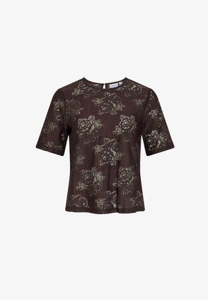 VILA, SHORT SLEEVED TOP VIMAVEN ROUND NECK - Blouse - coffee bean