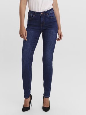 Vero Moda VMTANYA PIPING - Džegingi - dark blue denim