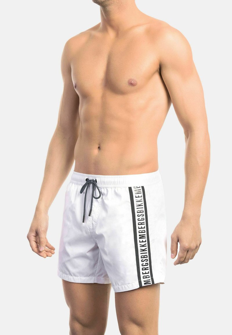 Herren Badehosen | Bikkembergs Badeshorts white black/schwarz - KV35624 Herren Badehosen | Bikkembergs Badeshorts white black/schwarz - KV35624
