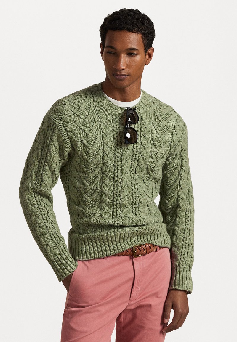 Polo Ralph Lauren - COTTON-BLEND FISHERMAN'S JUMPER - Jersey de punto - fern green, Ampliar