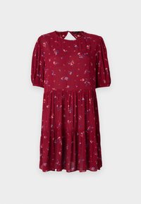 FLORAL TIERED DRESS - Denní šaty - red
