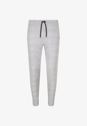 Pantaloni sportivi grigi realizzati in tessuto morbido, con vita regolabile con coulisse, caviglie aderenti e un delicato motivo mélange.