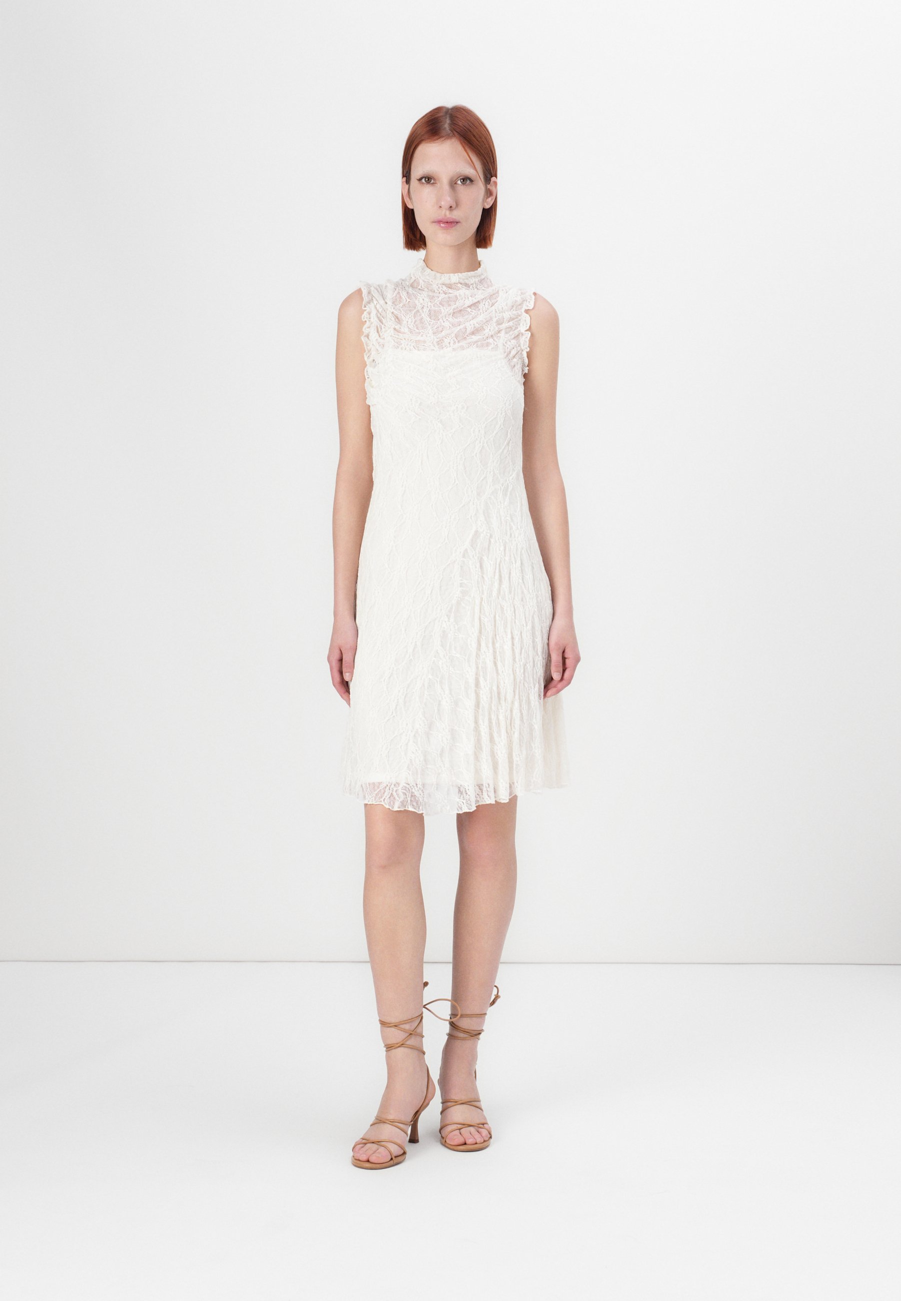 Vero Moda VMLISA SHORT DRESS - Cocktail dress / Party dress - antique white/ white - Zalando.co.uk