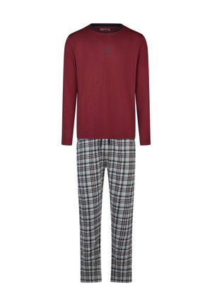 GREAT BAY - Nachtwäsche Set - rot grau dunkelblau