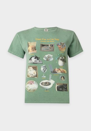 BDG Urban Outfitters, CAT NAP RELAXED - Μπλουζάκι με στάμπα - green