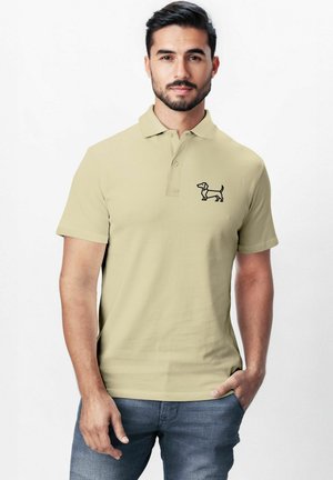 MIT DACKEL –KURZARM - Poloshirt - beige