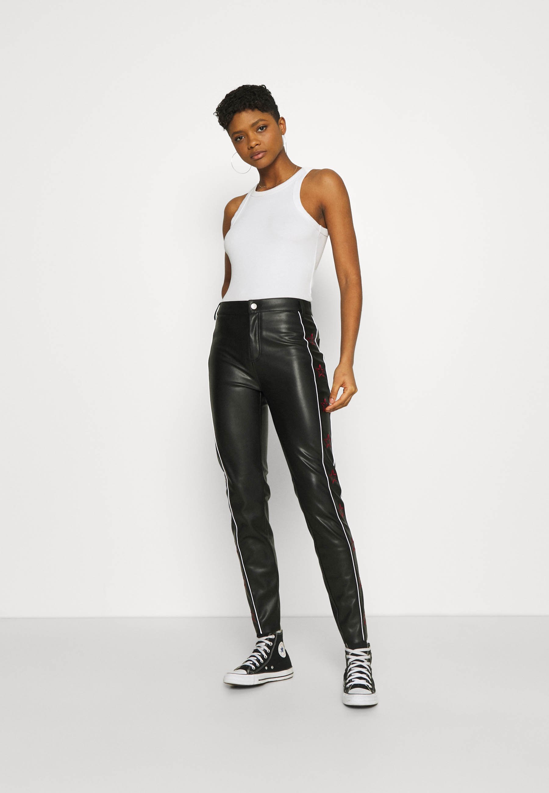 Colourful Rebel STAR PANTS - Trousers - black - Zalando.co.uk
