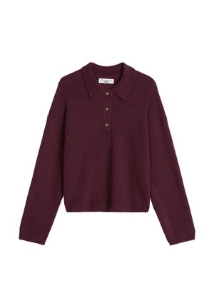 Marc O'Polo DENIM, MARC O'POLO DENIM STRICK-POLOSHIRT RELAXED AUS BOUCLÉ-GARN - Jumper - mahagony jam
