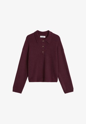 Marc O'Polo DENIM, MARC O'POLO DENIM STRICK-POLOSHIRT RELAXED AUS BOUCLÉ-GARN - Trui - mahagony jam