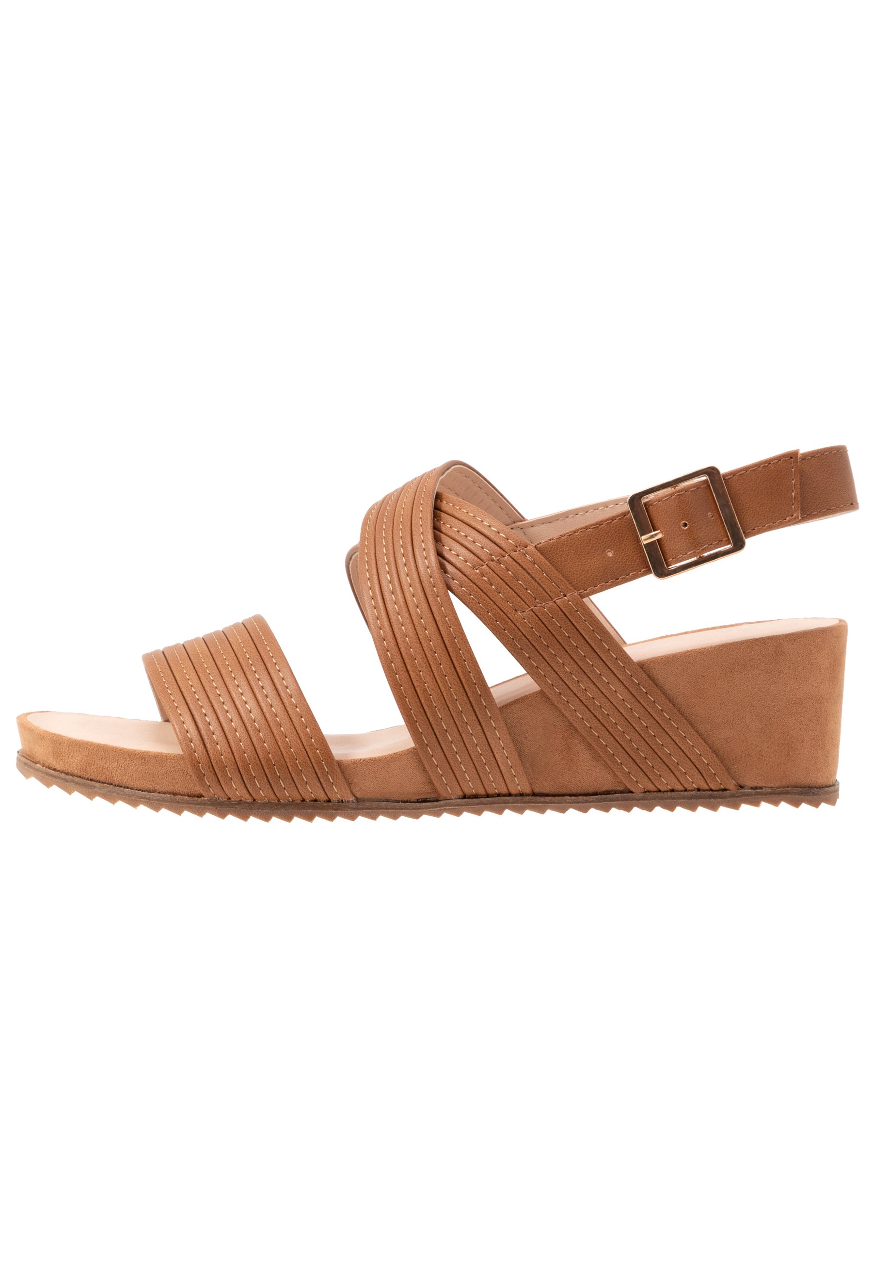 tan wedge sandals wide fit