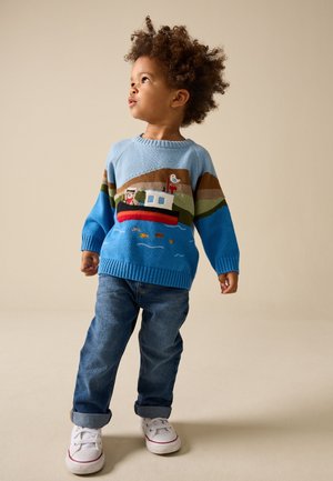 Next, CREW NECK - Striktrøje - blue boat