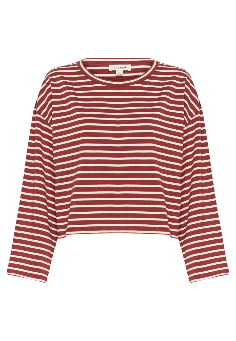 Soaked in Luxury NEO BOXY - Longsleeve - russet brown and white stripe ...