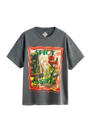 Next, REGULAR FIT - OYSTER TABASCO GRAPHIC PRINTED CREW NECK T-SHIRT - Print T-shirt - charcoal grey