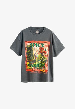 Next, REGULAR FIT - OYSTER TABASCO GRAPHIC PRINTED CREW NECK T-SHIRT - Print T-shirt - charcoal grey