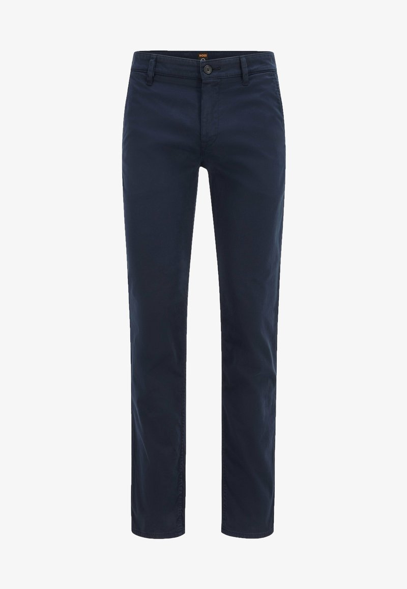 Marina chinos med rak benstil, knappstängning och bältesloopar. Tillverkade av lätt bomull med en mjuk textur.