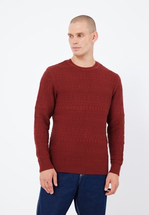 Stickad tröja - dark red