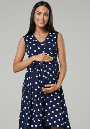 Jersey dress - navy with dots