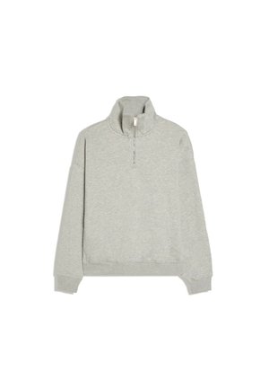 Bershka, HIGH NECK ZIP-UP - SWEATSHIRT - Sweatshirt - dark grey