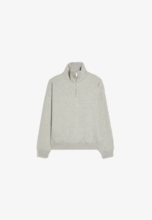 Bershka, HIGH NECK ZIP-UP - SWEATSHIRT - Felpa - dark grey