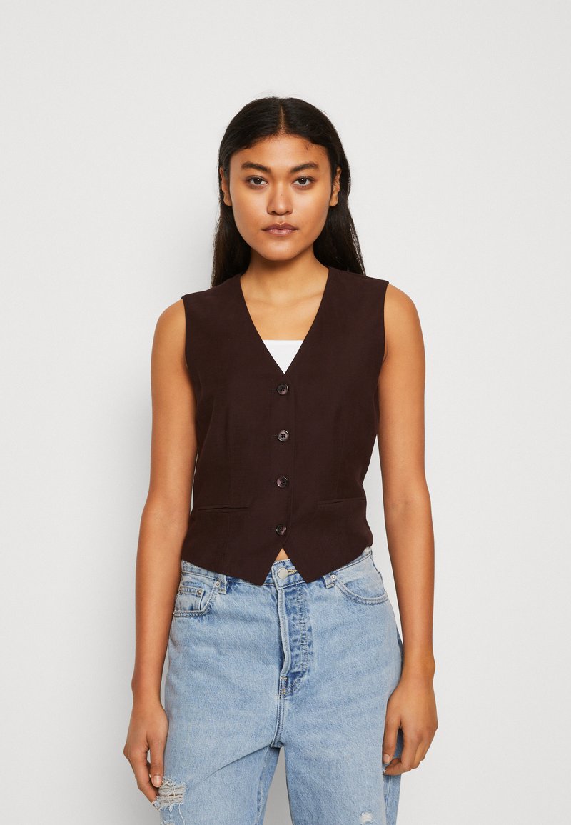 ONLY ONLEMERY FITTED VEST Waistcoat black coffee/black Zalando.ie