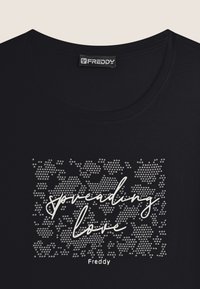 Freddy COMFORT FIT CON GRAFICA COMPOSTA DA STRASS - Camiseta estampada - nero