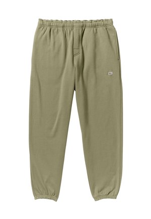 Khaki joggingbroek met een elastische tailleband, cuffed enkels en een klein logo-opdruk bij het voorvak. Zacht materiaal en een ontspannen pasvorm.
