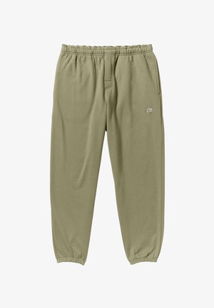Khaki joggingbroek met een elastische tailleband, cuffed enkels en een klein logo-opdruk bij het voorvak. Zacht materiaal en een ontspannen pasvorm.
