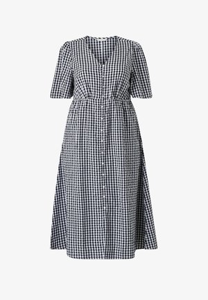 Ellos Plus collection, KLEID AUS SEERSUCKER. - Blousejurk - schwarz weiß kariert