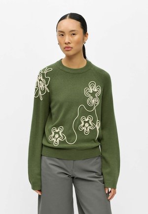 Object OBJLANEY RUBIN LS PULLOVER NOOS - Pullover - bronze green