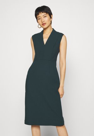 HIGH COLLAR DRESS - Shift dress - bottle green