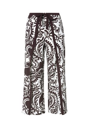 Ulla Popken WRAP ELASTIC WAIST - Trousers - mahogany