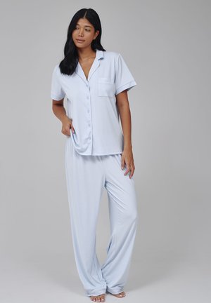 TRADITIONAL SHORT SLEEVE LONG SET SUPER SOFT - Nattøj sæt - blue