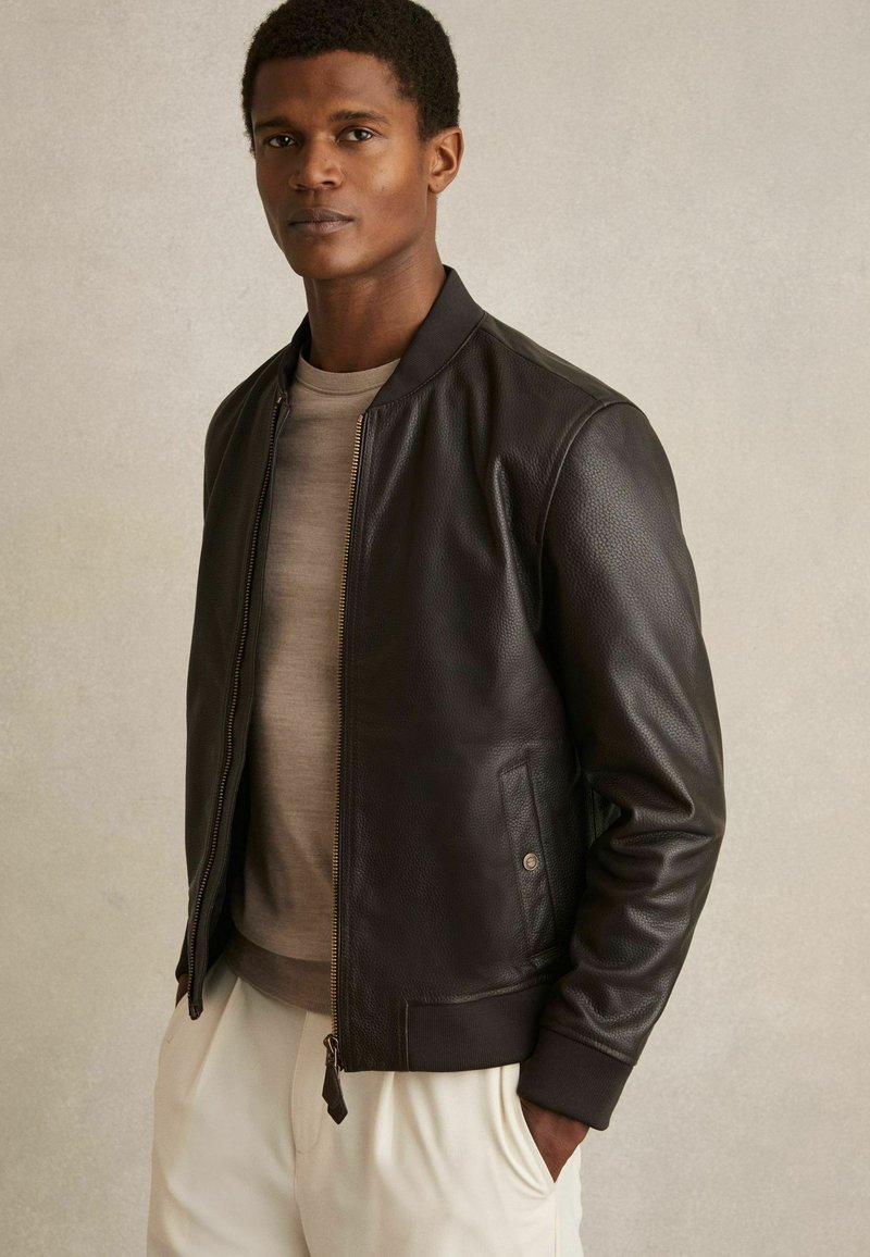 Reiss REGULAR FIT  - Jachetă piele - brown