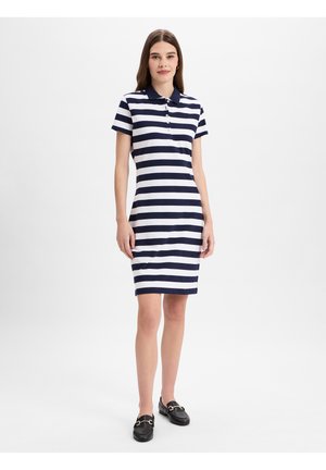 Blusenkleid - marine weiß