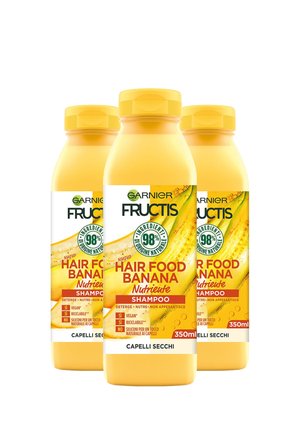 SHAMPOO NUTRIENTE FRUCTIS HAIR FOOD, SHAMPOO NUTRIENTE ALLA BANANA PER CAPELLI SECCHI, 350 ML - 3 PACK - Shampoo