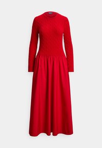 CABLE-KNIT BODICE DRESS - Vestido de punto - red