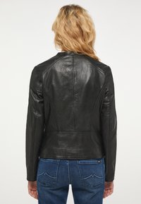 Mustang Leren jas - schwarz