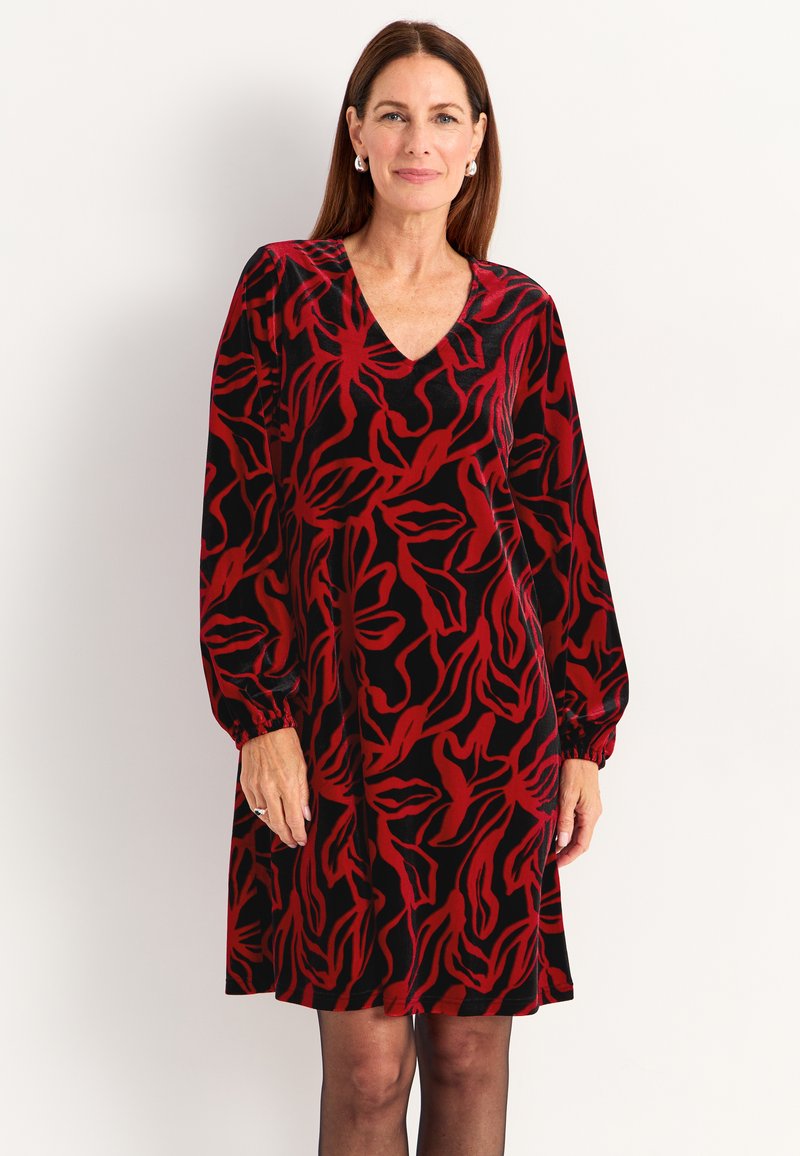 Cellbes of Sweden V-NECK - Cocktailkleid/festliches Kleid - red patterned
