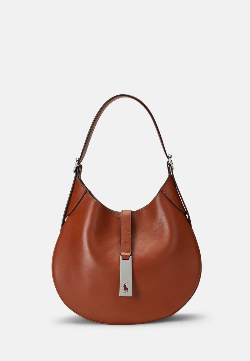 Polo Ralph Lauren POLO ID LEATHER SMALL SHOULDER BAG - Geantă crossbody - whiskey