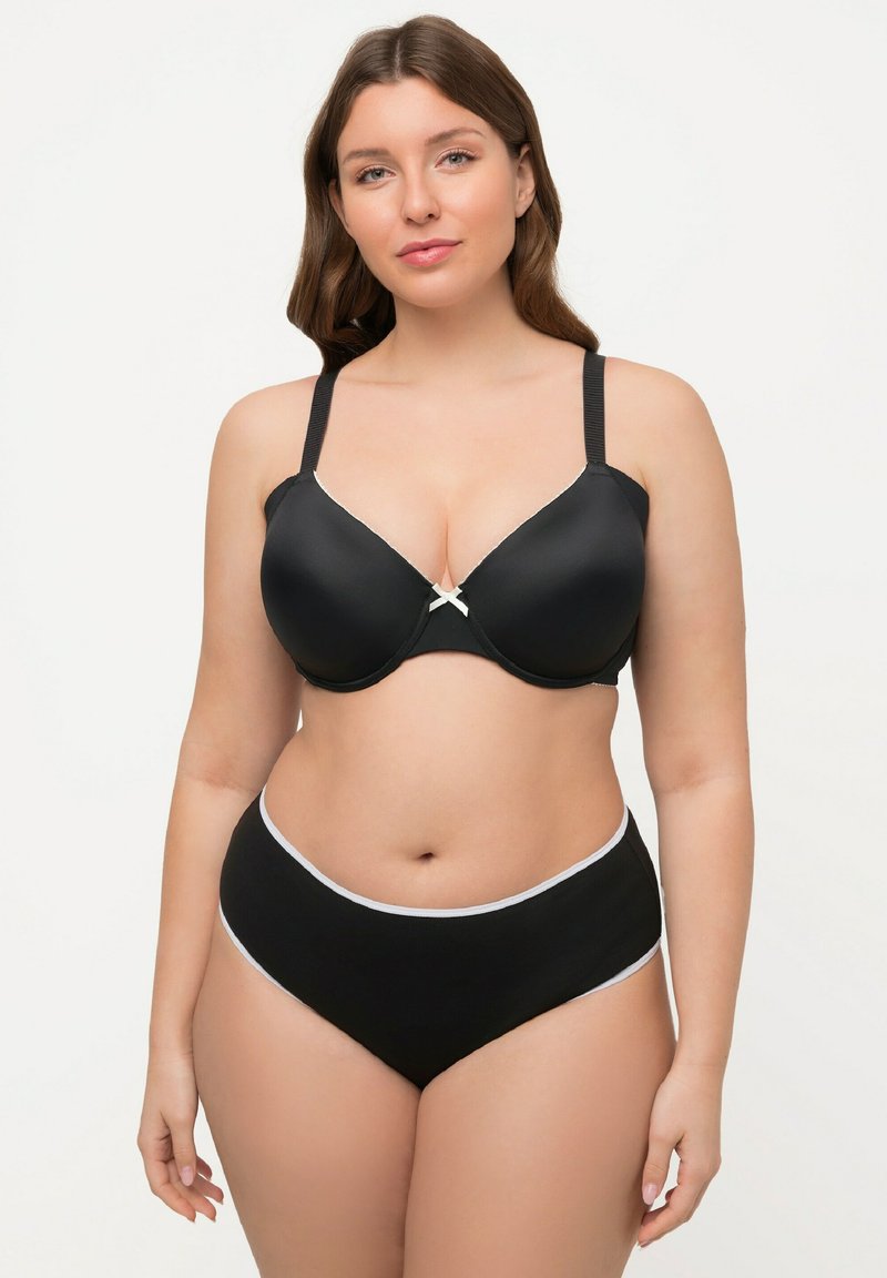 Ulla Popken, Femme Grandes Tailles Soft Bra Sans Fil Coton, Noir, 105D