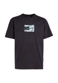 Tommy Jeans STREET FLAG TEE UNISEX - Triko s potiskem - black