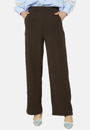 WIDE FLOWY  - Pantaloni - brown dark chocolate