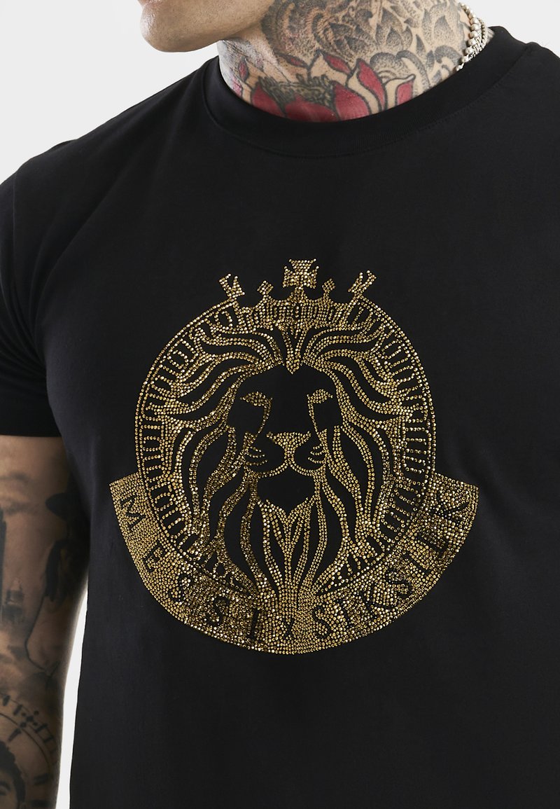 Herren T-Shirts basic | SIKSILK T-Shirt print black/schwarz - CR17284 Herren T-Shirts basic | SIKSILK T-Shirt print black/schwarz - CR17284