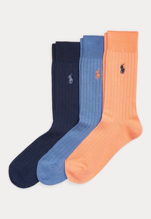 Polo Ralph Lauren RIBBED COTTON-BLEND TROUSER SOCK 3-PACK - Calze - orange/blue/navy