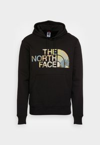 Felpa con cappuccio nera realizzata in misto cotone. Presenta un grande logo grafico multicolore con motivo floreale sul petto. Tasca frontale.