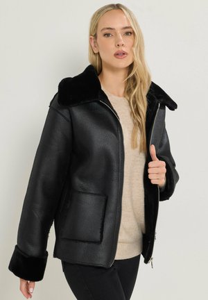 SALLY - Kunstlederjacke - black