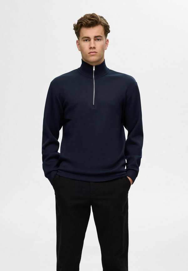 SLHEMANUEL SOFT ZIP HIGH NECK - Sweatshirt - sky captain