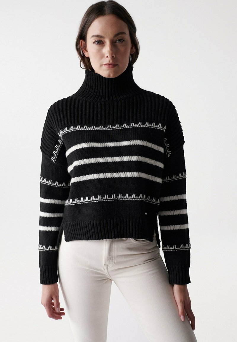 Salsa Jeans THAILAND LANGARM REGULAR Jersey de punto black/negro